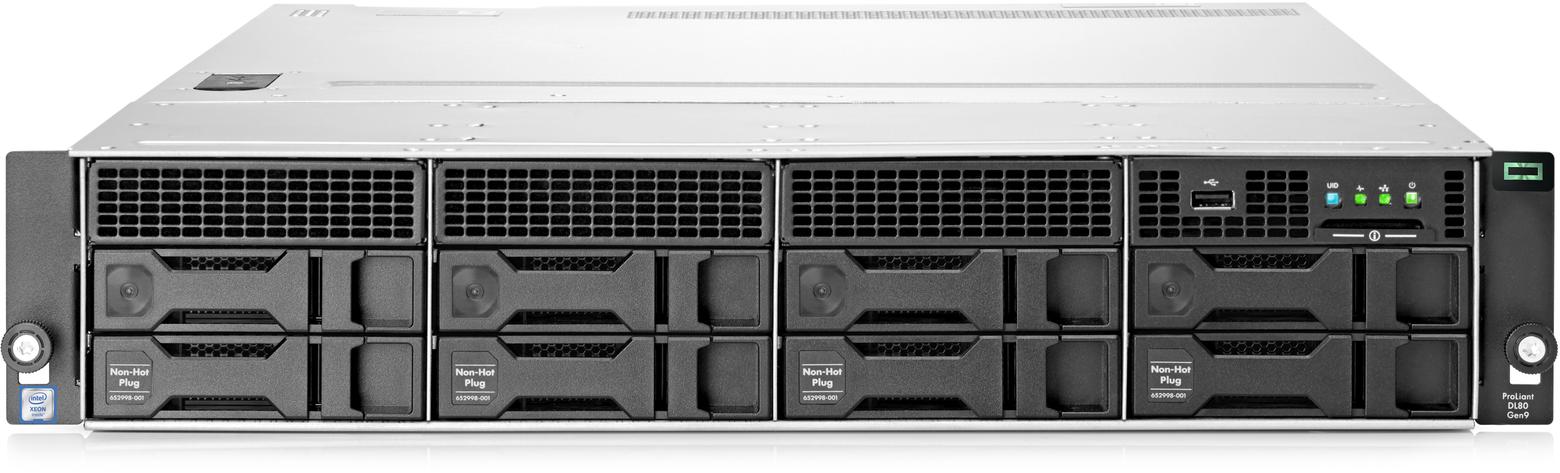 Сервер HP ProLiant DL80 Gen9 с 4 LFF non-Hot plug отсеками для жестких дисков