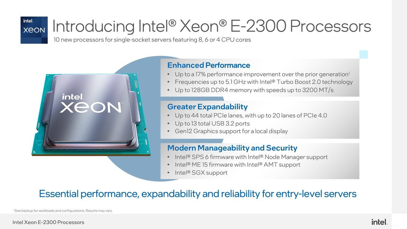 Список параметров процессора Intel Xeon E-2300 (Rocket Lake)